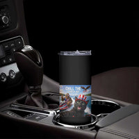 Patriotic Bigfoot And Cat Skinny Tumbler Chill The Fourth Out