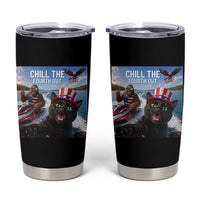 Patriotic Bigfoot And Cat Tumbler Cup Chill The Fourth Out