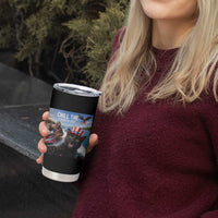 Patriotic Bigfoot And Cat Tumbler Cup Chill The Fourth Out