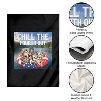 Funny Americana Cat Squad Garden Flag Chill The Fourth Out
