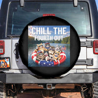 Funny Americana Cat Squad Spare Tire Cover Chill The Fourth Out