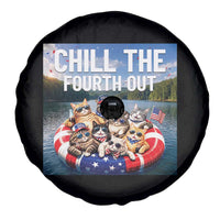 Funny Americana Cat Squad Spare Tire Cover Chill The Fourth Out