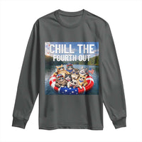 Funny Americana Cat Squad Long Sleeve Shirt Chill The Fourth Out