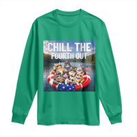 Funny Americana Cat Squad Long Sleeve Shirt Chill The Fourth Out