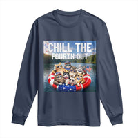 Funny Americana Cat Squad Long Sleeve Shirt Chill The Fourth Out