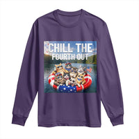 Funny Americana Cat Squad Long Sleeve Shirt Chill The Fourth Out