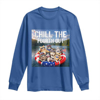 Funny Americana Cat Squad Long Sleeve Shirt Chill The Fourth Out
