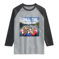 Funny Americana Cat Squad Raglan Shirt Chill The Fourth Out