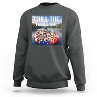 Funny Americana Cat Squad Sweatshirt Chill The Fourth Out