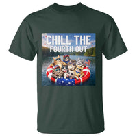 Funny Americana Cat Squad T Shirt Chill The Fourth Out