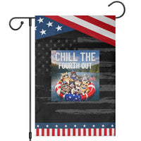 Funny Americana Cat Squad Patriotic Garden Flag Chill The Fourth Out