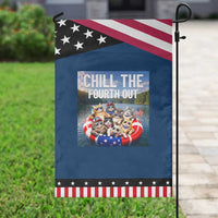 Funny Americana Cat Squad Patriotic Garden Flag Chill The Fourth Out
