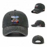 Funny Americana Cat Squad Washed Cotton Baseball Cap Chill The Fourth Out