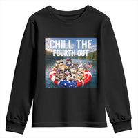 Funny Americana Cat Squad Youth Sweatshirt Chill The Fourth Out
