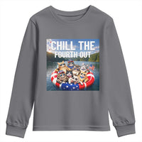 Funny Americana Cat Squad Youth Sweatshirt Chill The Fourth Out