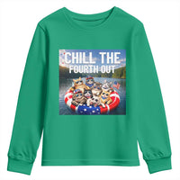 Funny Americana Cat Squad Youth Sweatshirt Chill The Fourth Out