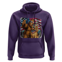 Funny Patriotic Bigfoot Golden Retriever Selfie Squad Hoodie