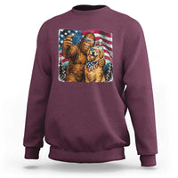 Funny Patriotic Bigfoot Golden Retriever Selfie Squad Sweatshirt