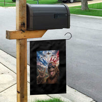 Patriotic Bigfoot 4th Of July Selfie Garden Flag Funny USA Freedom Jet Fighter Graphic