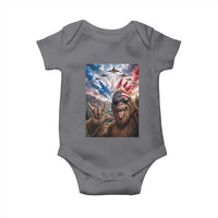 Patriotic Bigfoot 4th Of July Selfie Baby Onesie Funny USA Freedom Jet Fighter Graphic