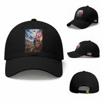 Patriotic Bigfoot 4th Of July Selfie Baseball Cap Funny USA Freedom Jet Fighter Graphic