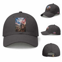 Patriotic Bigfoot 4th Of July Selfie Baseball Cap Funny USA Freedom Jet Fighter Graphic