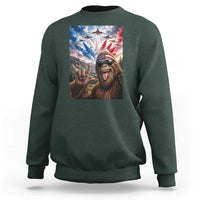 Patriotic Bigfoot 4th Of July Selfie Sweatshirt Funny USA Freedom Jet Fighter Graphic