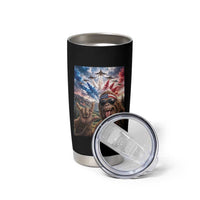 Patriotic Bigfoot 4th Of July Selfie Tumbler Cup Funny USA Freedom Jet Fighter Graphic