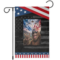 Patriotic Bigfoot 4th Of July Selfie Patriotic Garden Flag Funny USA Freedom Jet Fighter Graphic