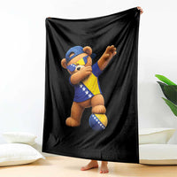Funny Bosnia Teddy Bear Dabbing Fudbal Fan Gift Throw Blanket