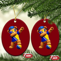 Funny Bosnia Teddy Bear Dabbing Fudbal Fan Gift Ceramic Ornament