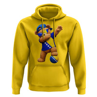 Funny Bosnia Teddy Bear Dabbing Fudbal Fan Gift Hoodie
