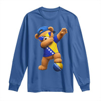 Funny Bosnia Teddy Bear Dabbing Fudbal Fan Gift Long Sleeve Shirt