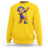Funny Bosnia Teddy Bear Dabbing Fudbal Fan Gift Sweatshirt