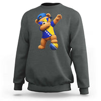 Funny Bosnia Teddy Bear Dabbing Fudbal Fan Gift Sweatshirt