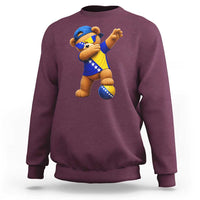 Funny Bosnia Teddy Bear Dabbing Fudbal Fan Gift Sweatshirt
