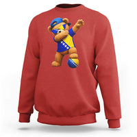 Funny Bosnia Teddy Bear Dabbing Fudbal Fan Gift Sweatshirt