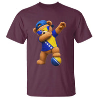 Funny Bosnia Teddy Bear Dabbing Fudbal Fan Gift T Shirt