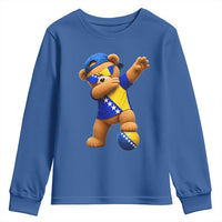 Funny Bosnia Teddy Bear Dabbing Fudbal Fan Gift Youth Sweatshirt