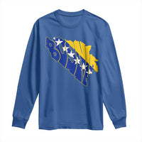 Bosnia And Herzegovina Word Art Map Long Sleeve Shirt Bosnian Pride Gift