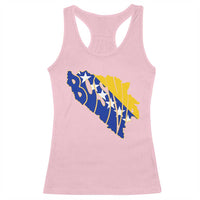 Bosnia And Herzegovina Word Art Map Racerback Tank Top Bosnian Pride Gift