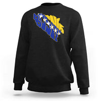 Bosnia And Herzegovina Word Art Map Sweatshirt Bosnian Pride Gift