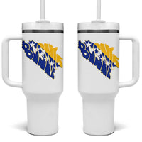 Bosnia And Herzegovina Word Art Map Tumbler With Handle Bosnian Pride Gift