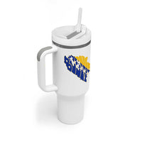 Bosnia And Herzegovina Word Art Map Tumbler With Handle Bosnian Pride Gift