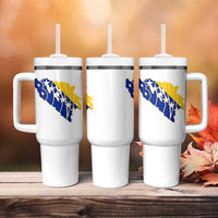 Bosnia And Herzegovina Word Art Map Tumbler With Handle Bosnian Pride Gift
