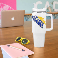 Bosnia And Herzegovina Word Art Map Tumbler With Handle Bosnian Pride Gift