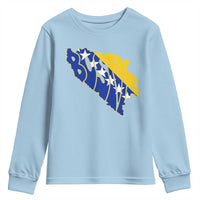 Bosnia And Herzegovina Word Art Map Youth Sweatshirt Bosnian Pride Gift