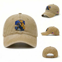 Bosnian Dragon Fudbal Fan Washed Cotton Baseball Cap Bosnia And Herzegovina Pride