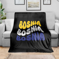 Groovy Retro Bosnia Throw Blanket Proud Bosnian Balkan Heritage Gift