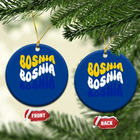 Groovy Retro Bosnia Ceramic Ornament Proud Bosnian Balkan Heritage Gift